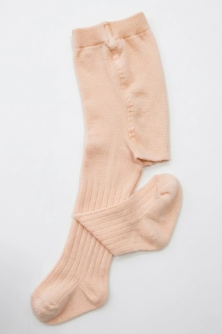 Cocole Socks Kız Bebek Külotlu Çorabı Pamuklu Somon Derby Çizgili 0-24 Ay
