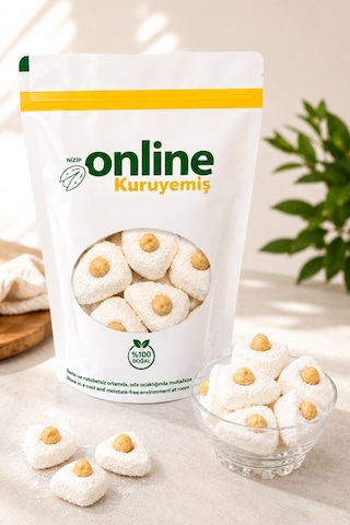 Lokum Fındıklı Beyaz - 250 Gr