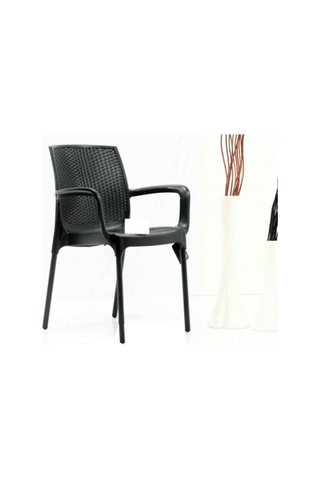 R008 Sunset Rattan Koltuk Sandalye, Plastik Ve Cam Elyaf, Beyaz, 4 Adet Çok Renkli
