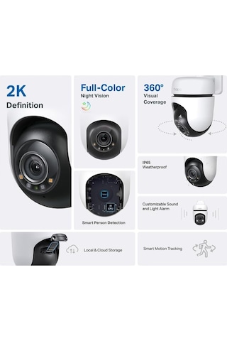 Tp-link Tapo 2k Dış Mekan Pan/tilt Güvenlik Wi-fi Kamera, Ip65 Ha