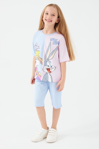 Looney Tunes Lola Bunny And Bugs Bunny Mavi Kız Çocuk Kapri Takım Mavi