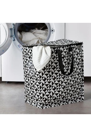 Ikea Knalla Giysi Malzeme Yemek Taşıma Çantası Desenli Siyah 47 L N11.8216