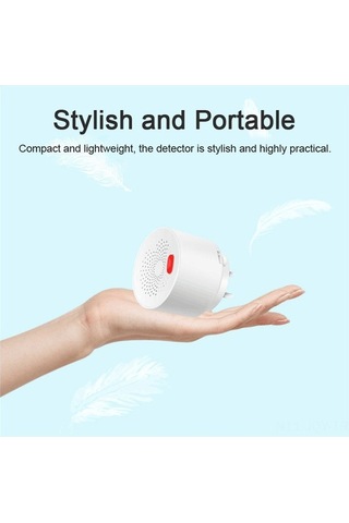 Fortunelane Tuya Wifi Çakmaklı Gaz Alarmı - Çoklu Gaz Tespiti, Uzak İzleme, Akıllı Uyarı Sistemi - Beyaz, Avrupa Standartı