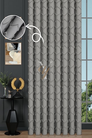 Jakar Kesme Fon Perde Ezgi V-6014 Gri Gri