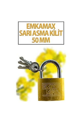 Kısa Sarı Asma Kilit 50 Mm 3 Anahtarlı