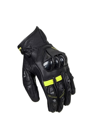 Ozone Rs600 Short Deri Motosiklet Eldiveni 66217 Siyah Yeşil