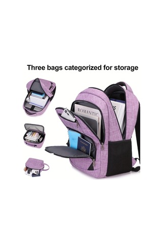 Cordial Erkek Ve Kadın Omuz Çantaları Siyah Gençler İçin 39.62 Cm Dizüstü Bilgisayar Sırt Çantası İş Üniversite Seyahat Günlük Üç Parçalı Set Siyah