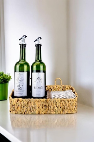 Digithome Hasır Çok Amaçlı Organizer Mutfak Düzenleyici Kahverengi G/4 C1-1-289