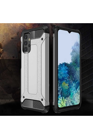 Noktaks Samsung Galaxy Uyumlu A32 4g Kılıf Çift Katman Zırh Tank Crash Military Kapak Kırmızı T17037 Kirmizi