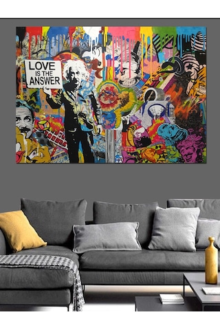 Grafiti Sanatı Ve Aşk Dekoratif Kanvas - Mdf Ahşap Tablo