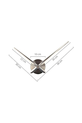 Krom Büyük Boy 3d Beyaz Rakamlı Dıy Duvar Saati Çok Renkli
