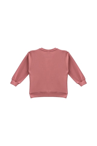 Mininio Kız Bebek Fırfır Detaylı Sweatshirt - Gül Kurusu Gül Kurusu