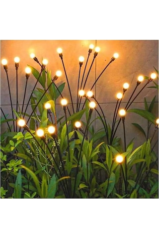 Ulzyvf Abs Çelik Güneş Panelli 8 Başlı Manuel/otomatik Bahçe Aydınlatma Siyah Siyah