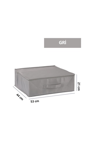 3'lü Set 53 X 44 X 21 Cm Baza Altı & Dolap İçi Organizer, Yorgan & Yastık Düzenleyici Hurç Gri