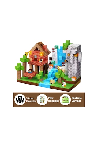 Minecraft Manyetik Küp Blok Orman Temalı Yapı Taşı 150 Parça