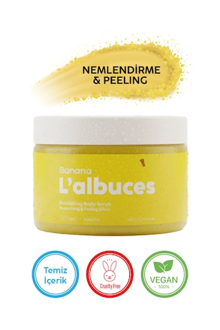 Banana Body Scrub 400gr Vegan, Temiz İçerikli, Muz Kokulu Pürüzsüz Cilt Bakımı