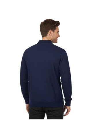 Baglan Erkek Büyük Beden Polo Yaka Cepli Selanik Sweatshirt Bgl-st04978 Lacivert