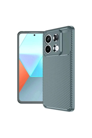 Xiaomi Redmi Note 13 Pro 4g Kılıf Auto Focus Karbon Kapak - Gri Düz Renkli