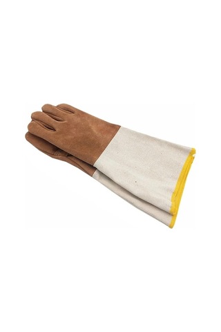 Trendooze Kaynak Eldivenleri - Deri, Uzun, Aşınmaya Dayanıklı Eldivenler - Kürk Kaplı, Tuval Kollu