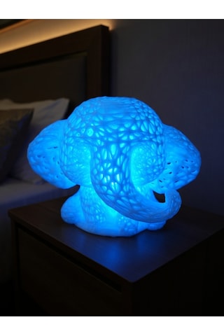 Sevimli Fil Çocuk Odası Gece Lambası 3d Tasarım Led Işıklı Masaüstü Mesh Dekor Hediyelik Mavi
