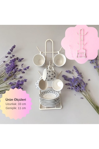 Fincan Askısı, Krem Tabaklı Askılık , Masa Üstü, Tezgah Üstü