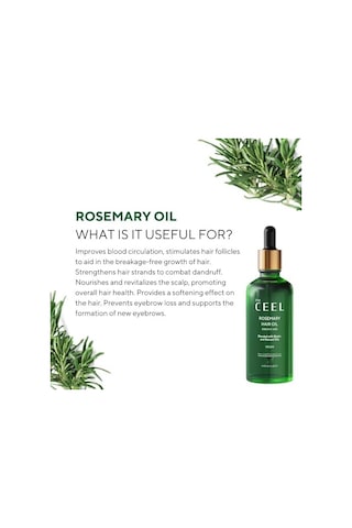The Ceel Biberiye Saç Yağı Complexi 50 Ml - Biotin, Hint Yağı Ve Vitamin E İçeren Bitkisel Bakım Yağı, Saç Derisi, Kaş Ve Kirpik İçin Besleyici Ve Parlaklık Destekleyici