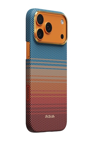 İphone 17 Pro Max Kılıf M-safeli Aramid Fiber Pitaka Sunset 2.0 California Dream Serisi Mavi-kahve Mavi - Kahverengi