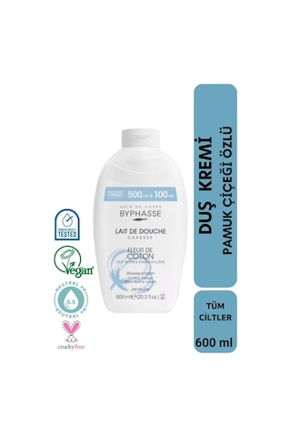 Byphasse Caresse Pamuk Çiçeği Özlü Kremli Duş Jeli 600 ML