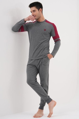 Mecit Pijama Mecit 2990 Erkek Füme Uzun Kollu Pijama Takımı Füme
