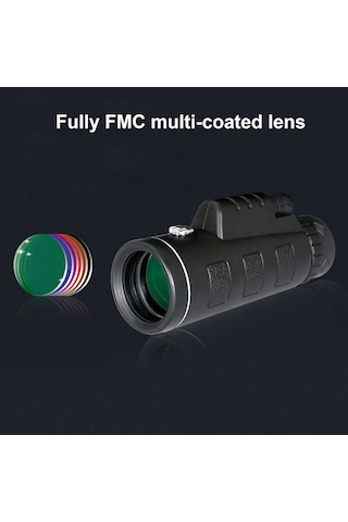 Samdoo 40x60 Bak-4 Prisma Fmc Lens Tek Gözlük, Düşük Işıkta Gece Görüşü, Dışarıda Fotoğraf Çekmek İçin Cep Telefonu Tutuculu