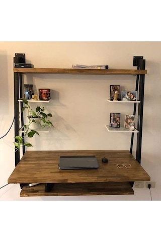 Umutpark Umutpark Metal Ahşap Çalışma Masası. Siyah