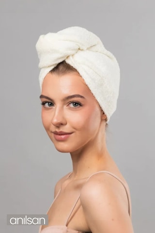 %100 Pamuk Bej Havlu Bone Saç Kurutma Bonesi Kafa Havlusu Duş Banyo Bonesi Islak Saç Kurulama Bone Bej