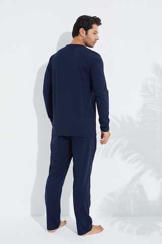 Siyah İnci Uzun Kollu Örme Erkek Pijama Takım 7795 Lacivert