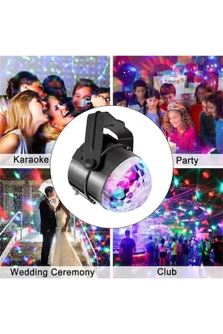 Disko Topu Parti Işıkları 7 Renk Led Usb Girişli Sese Duyarlı Rgb Uzaktan Kumandalı