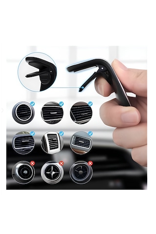 L Model Araç İçi Telefon Tutucu Havalandırmaya Giren Mıktanıslı