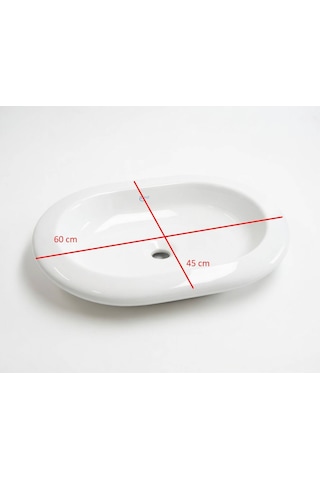 Ideal Standard - Simply U Natural 60x45 Cm Tezgah Üstü Oval Lavabo Beyaz - T014201-