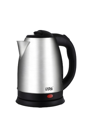 Hfambition 1.8l Çelik Elektrikli Su Kaynatıcı 1500w Hızlı Kaynatma, Isı Kontrolü, Kuru Kaynama Koruması, 220v Avrupa Standartı, Gümüş-siyah