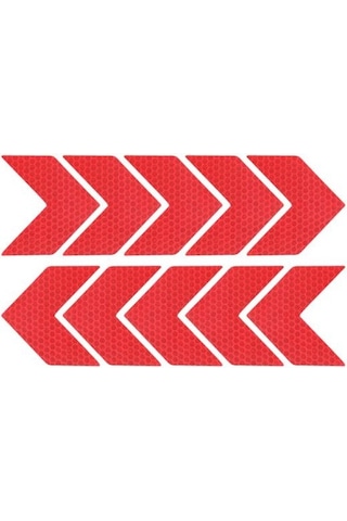 Jms Araba Aksesuarları Kendinden Yapışkanlı Koruyucu Araba Dış Gövde Yansıtıcı Etiket Bant 10 Adet Kırmızı