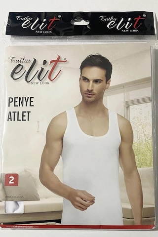 Tutku Elit Erkek Penye Askılı Atlet 1001 - 3 Adet Beyaz