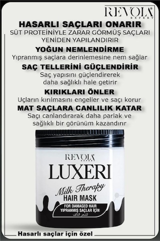 Revola Luxeri Yıpranmış Saçlar İçin Tuzsuz Saç Maskesi 500 Ml Milk Therapy