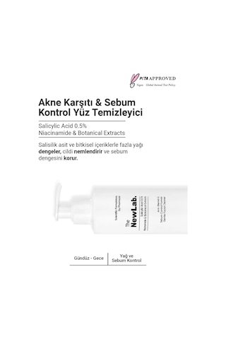 The NewLab Yağlı Ve Akneye Eğilimli Ciltler Için Temizleme Jeli 200 Ml (%0.5 Salicylic Acid, Niacinamide)