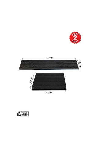 2 Li Avantaj: Çok Amaçlı Kauçuk Set, Bar Mat, Bulaşık Kurutma, Tencere Altlığı, Saksı Altlığı Siyah