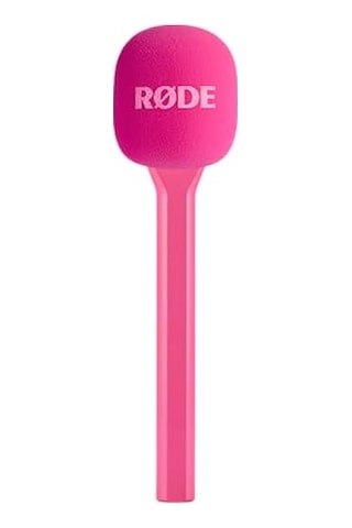 Røde Interview Go Røde Kablosuz Mikrofonlar İçin El Tipi Adaptör Pembe Röportajlar, Saha Raporlama Ve İçerik Oluşturma İçin Köpük Ön Camlı El Adaptörü