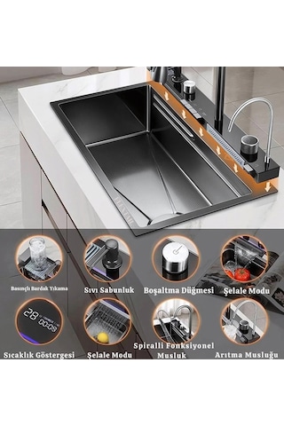 Dijital Akıllı Eviye Seti Smart Evye Ve Musluk Full Set Diğer