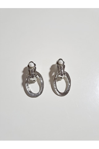 Dali Shop Zirkon Taşlı Klipsli Vintage Küpe Gümüş