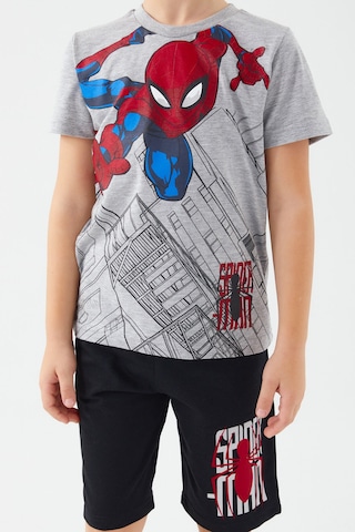 Spiderman Buildings Gri Erkek Çocuk Bermuda Takım