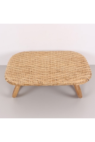 Katlanabilir 60x40x20 Cm. Doğal Rattan Sehpa Bej