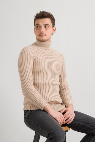 Slim Fit Çizgili Tam Balıkçı Pamuklu Kalın Triko Erkek Kazak 001