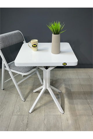 Zeren Kare Balkon Masası Mutfak Yemek Masası 60 Cm