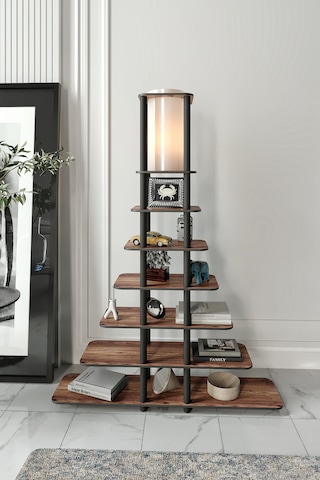 Sierras Raflı Lambader Ceviz Şapka Rengi